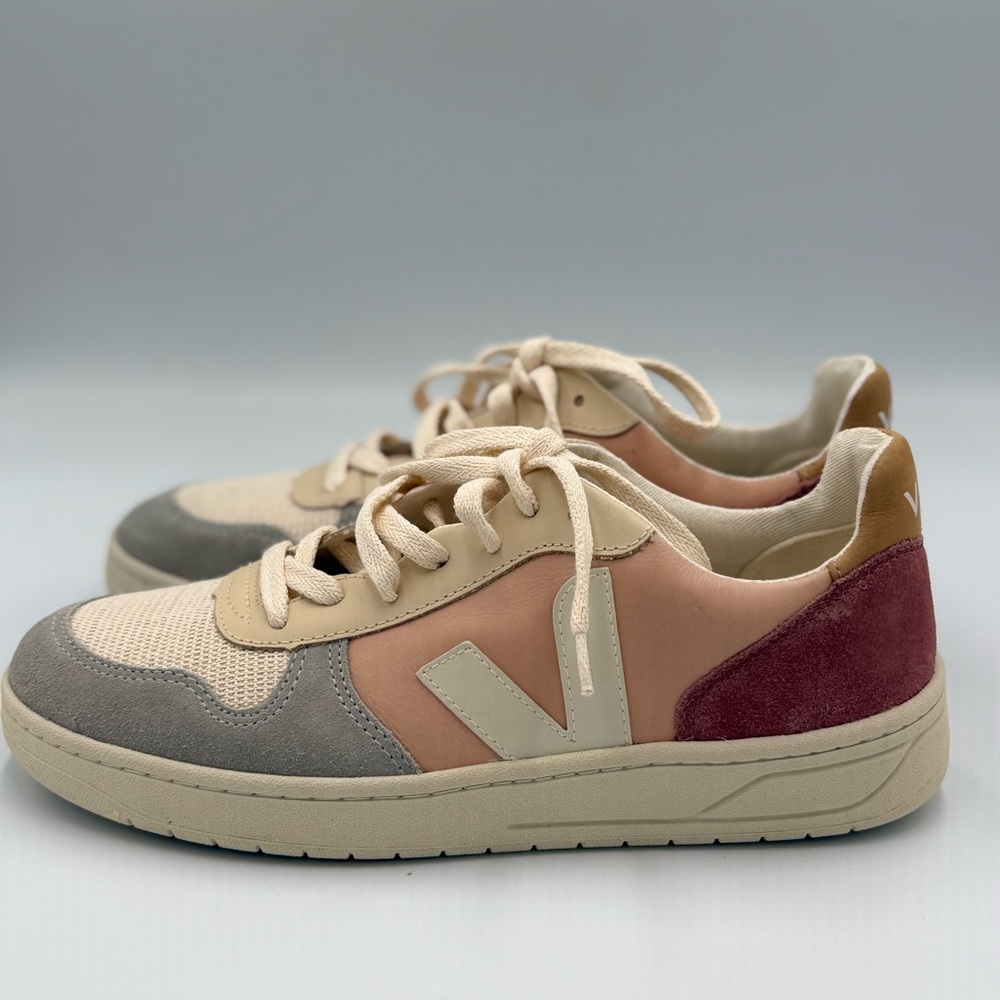 Veja Women’s V-10 Sneakers in Blush, Rose, Cream & Gray - Picture 2 of 7